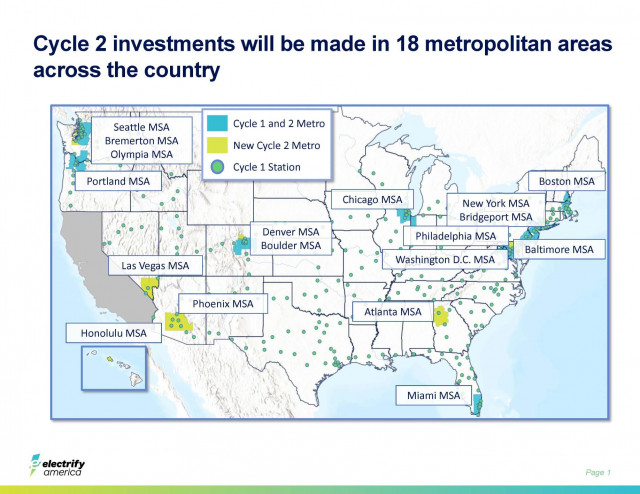 Electrify America Cycle 2 charger map plan