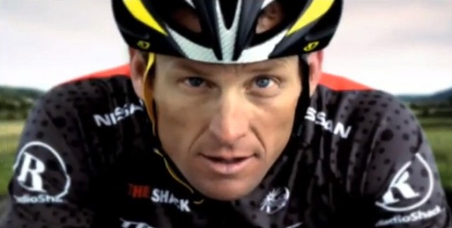 Lance Armstrong in an ad for the 2011 Nissan Leaf Lance Armstrong in an ad for the 2011 Nissan Leaf