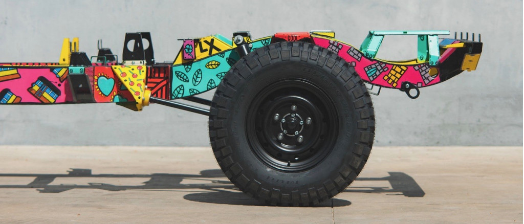 1983 Land Rover Defender 110 art car by CoolNVintage and Lisbon artist Vasco Costa