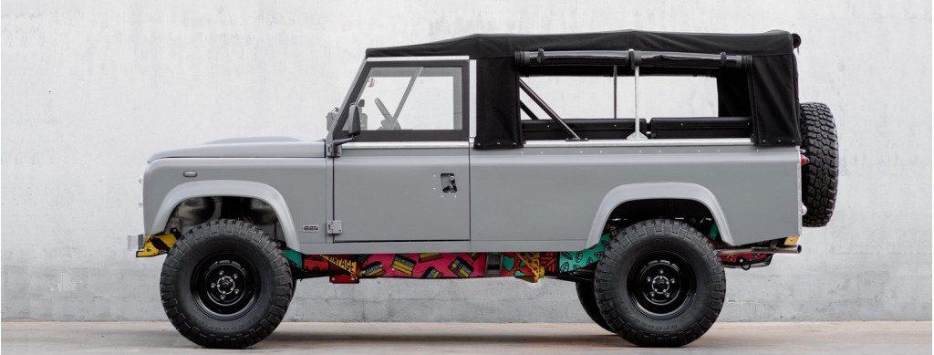 1983 Land Rover Defender 110 art car by CoolNVintage and Lisbon artist Vasco Costa