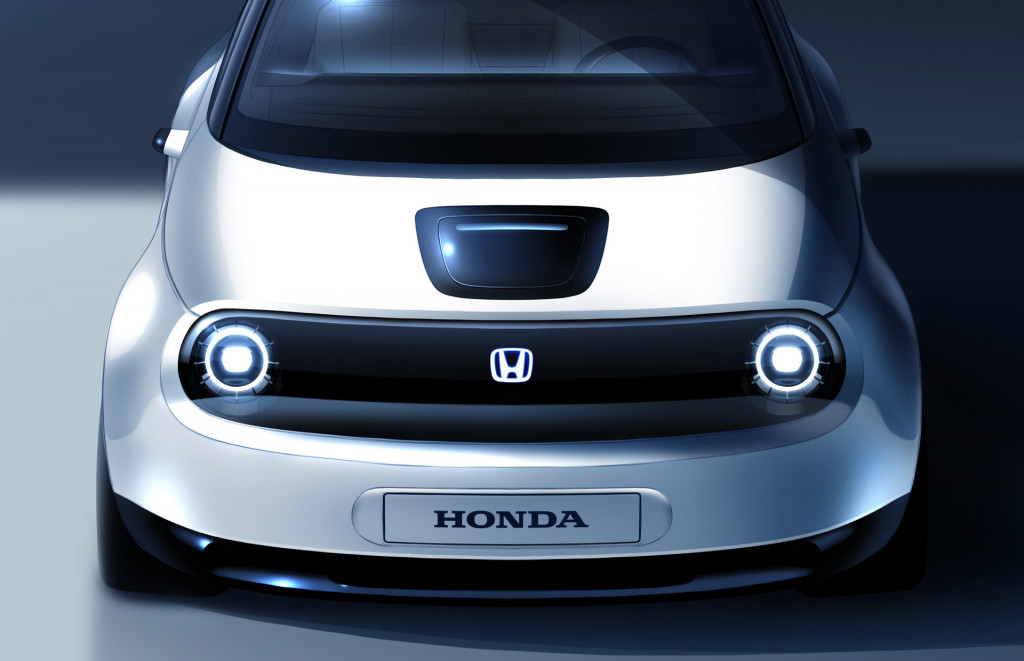 Teaser for Honda electric city car prototype debuting at 2019 Geneva auto show