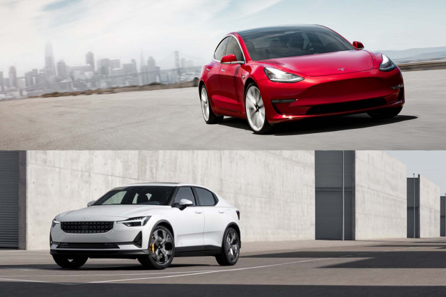 Tesla Model 3 vs. Polestar 2 Tesla Model 3 vs. Polestar 2