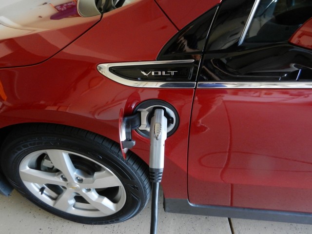 2011 Chevrolet Volt plugged into Coulomb Technologies 240V wall charging unit 2011 Chevrolet Volt plugged into Coulomb Technologies 240V wall charging unit