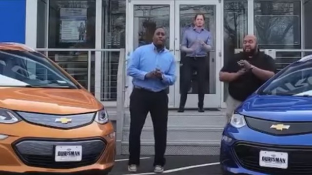 Image from 2017 Chevrolet Bolt EV electric-car ad by Ourisman Chevrolet, Rockville, Maryland