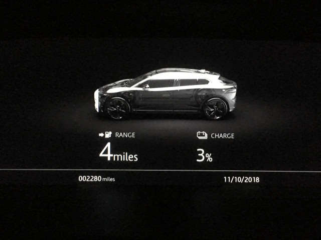 Jaguar I-Pace end of 184-mi road trip (no recharge)