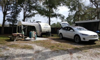 Towing a camper with a Tesla Model X: Thank Elon for Superchargers!