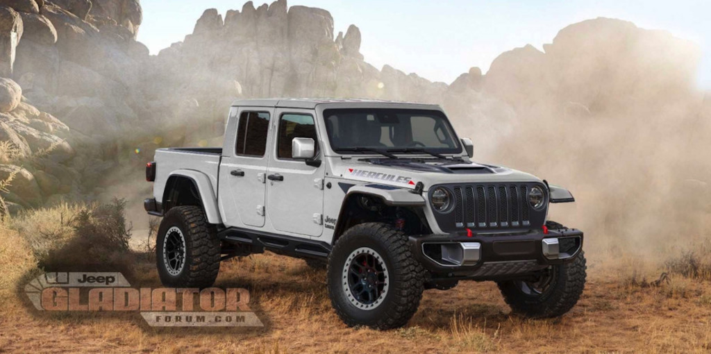 Rendering of Jeep Gladiator Hercules Photo: Jeep Gladiator Forum Rendering of Jeep Gladiator Hercules Photo: Jeep Gladiator Forum