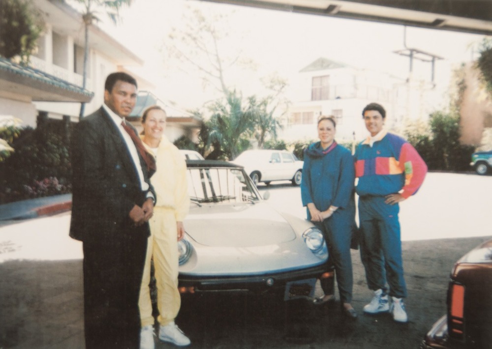 Muhammad Ali with 1976 Alfa Romeo Spider