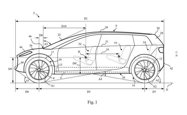Patent drawing for Dyson electric car due in 2021