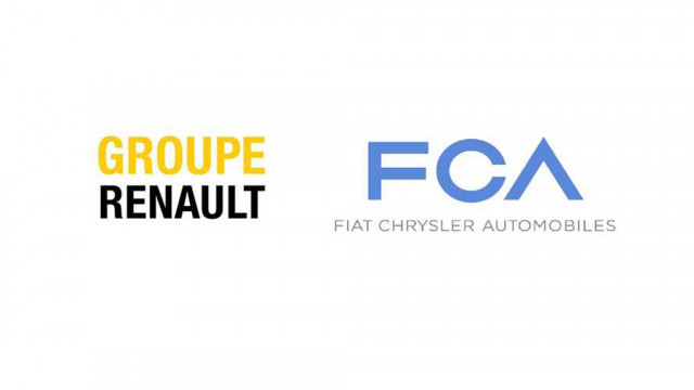 Renault logo and Fiat Chrysler Automobiles logo