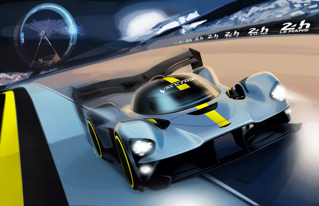 Teaser sketch for 2020/2021 Aston Martin Valkyrie World Endurance Championship race car