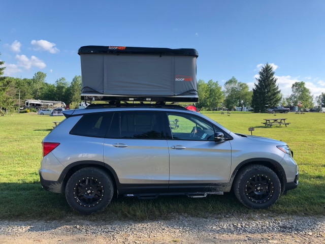 2019 Honda Passport with RoofNest tent for camping