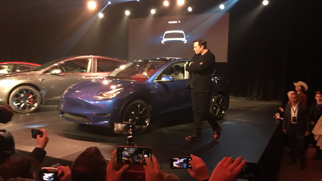 Tesla CEO Elon Musk introducing Model Y Tesla CEO Elon Musk introducing Model Y
