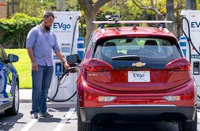 Chevrolet Bolt EV charging at EVgo DC fast charge station Chevrolet Bolt EV charging at EVgo DC fast charge station