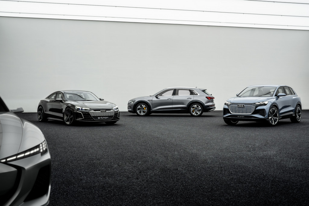 Suite of upcoming Audi electric vehicles