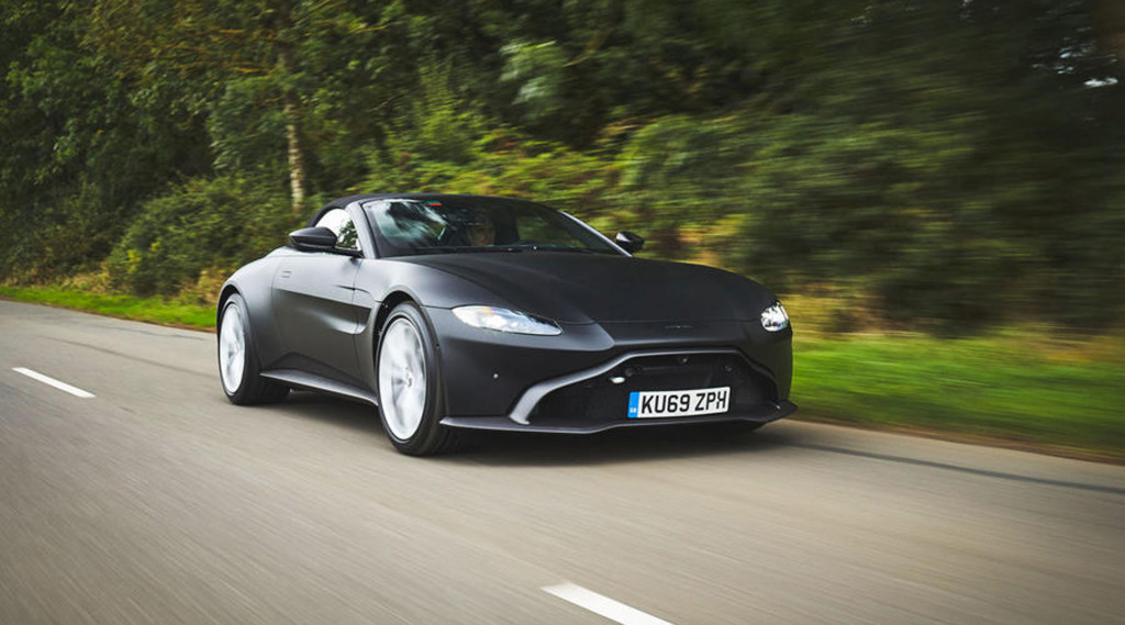 Teaser for Aston Martin Vantage Roadster debuting in spring 2020