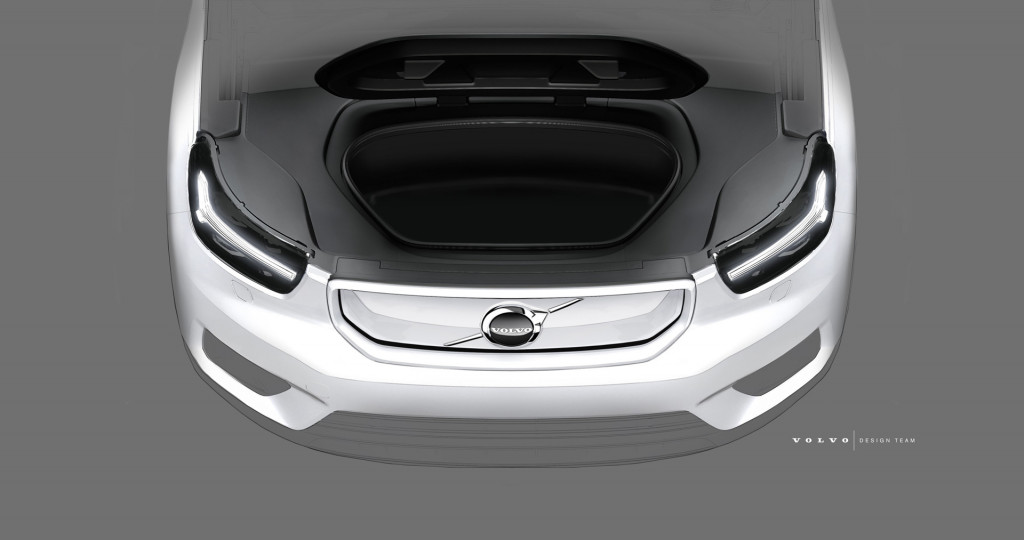 Teaser for electric Volvo XC40 debuting on October 16, 2019