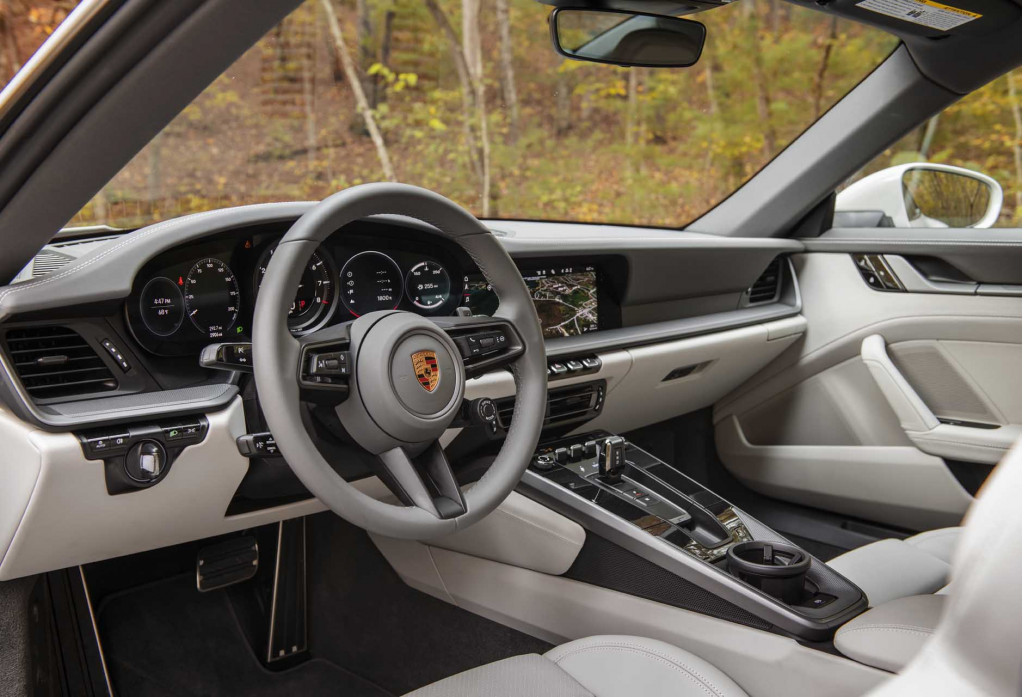 We spy some hard plastics and ergonomic curiosities in the 2020 Porsche 911. Will that be enough to sink it among competitors for the top spot in Motor Authority's Best Car To Buy 2020? (Nathan Leach-Proffer/For Motor Authority) 2020 Porsche 911 - Best Car To Buy 2020
