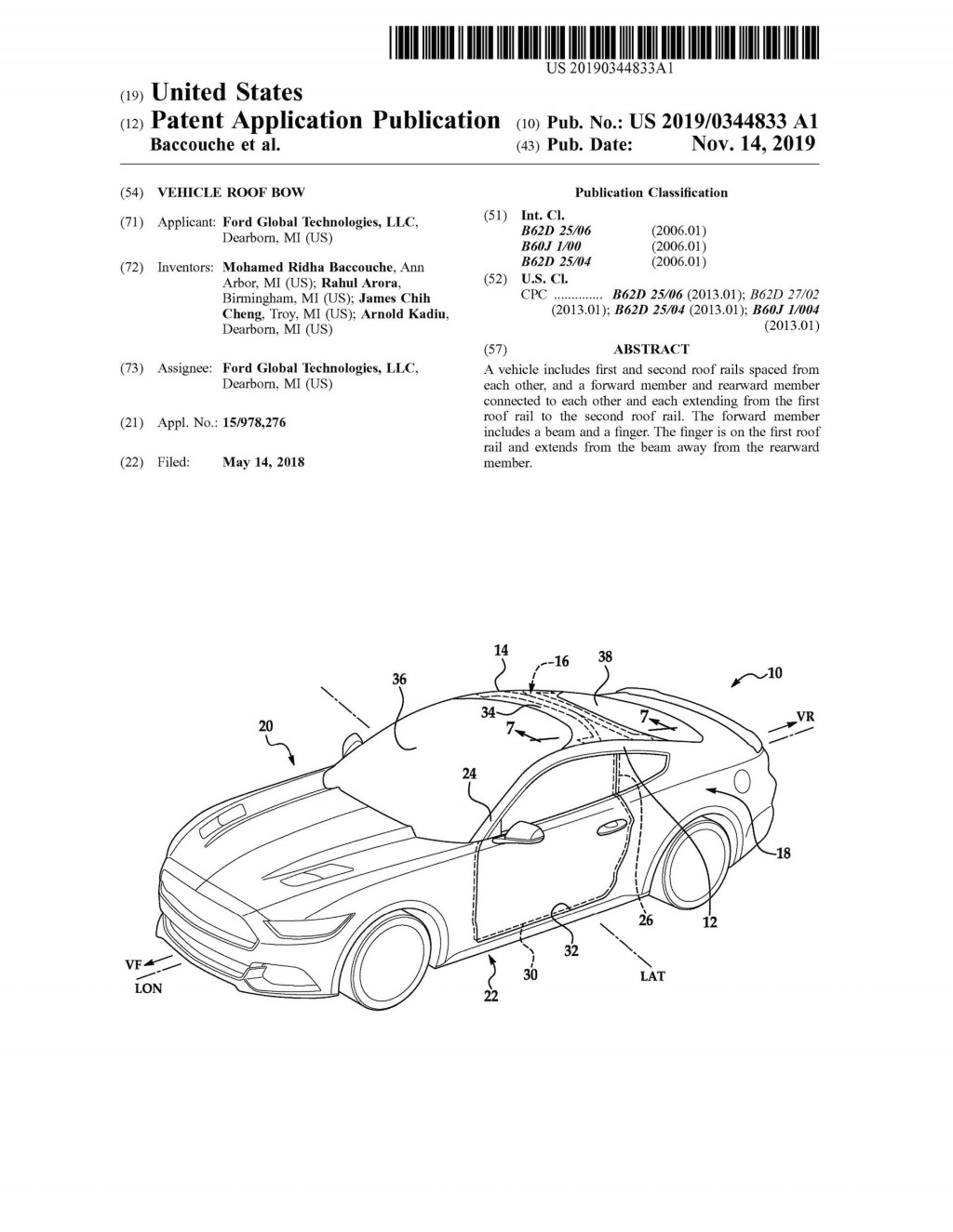 Ford vehicle roof patent Ford vehicle roof patent