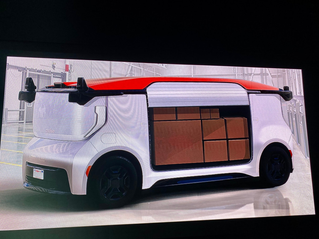 Cruise Origin driverless vehicle - cargo version Cruise Origin driverless vehicle - cargo version