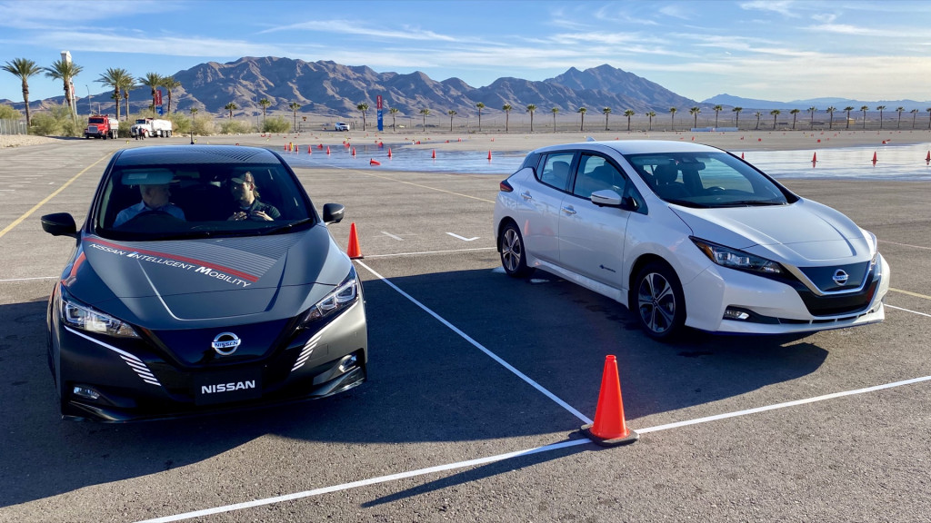 Nissan Leaf Plus, with Nissan Leaf e-4orce AWD test car - Las Vegas, January 2020