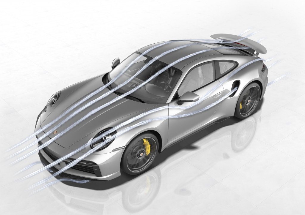 992-generation Porsche 911 Turbo S active aerodynamics