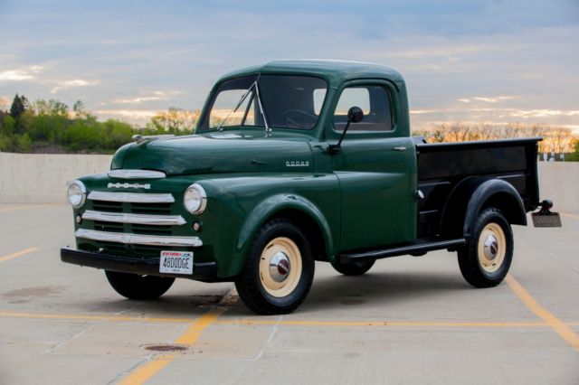 The 1948 Dodge appears dowdy compared to the Ford F-1 Bonus Built | ClassicCars.com