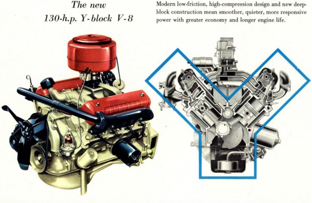 The deep skirted Y- block V8 was the first OHV engine offered in a half-ton pickup | Ford Motor Comp