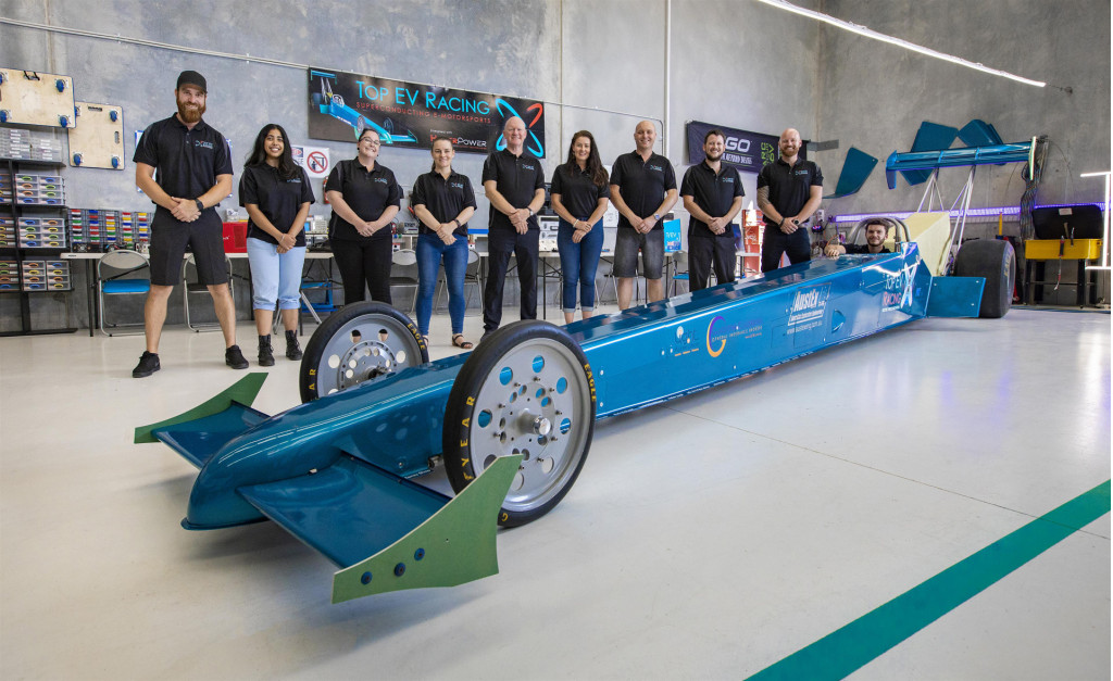 Top EV Racing's dragster powered by four HyperPower QFM-360-X electric motors