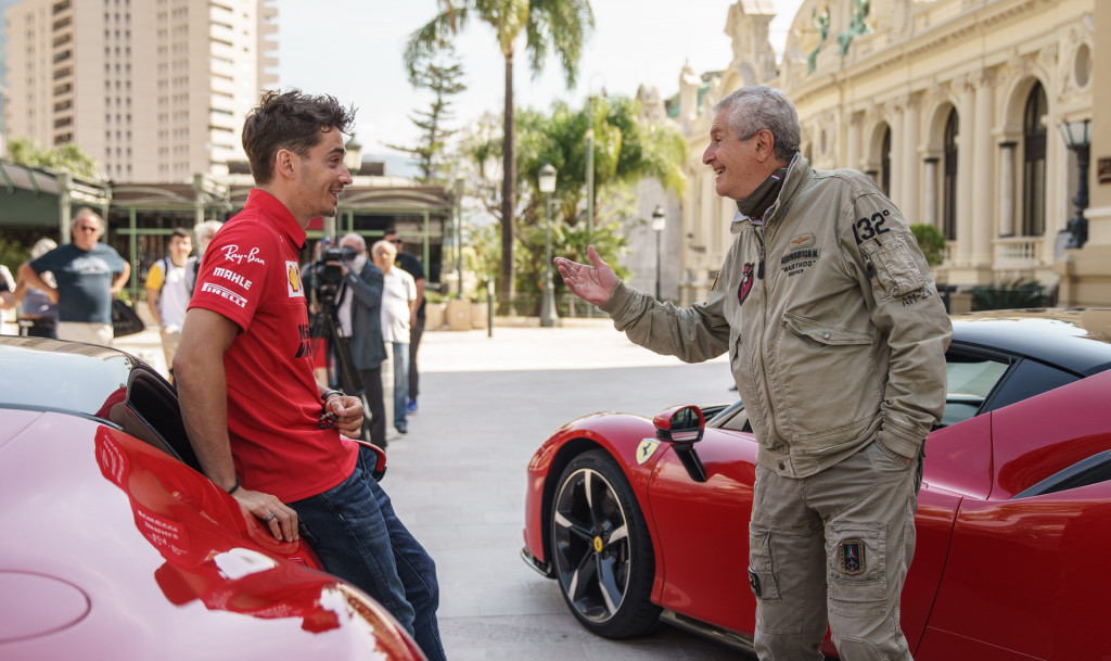 Claude Lelouch guides Charles Leclerc during filming of “Le Grand Rendez-Vous” in Monaco