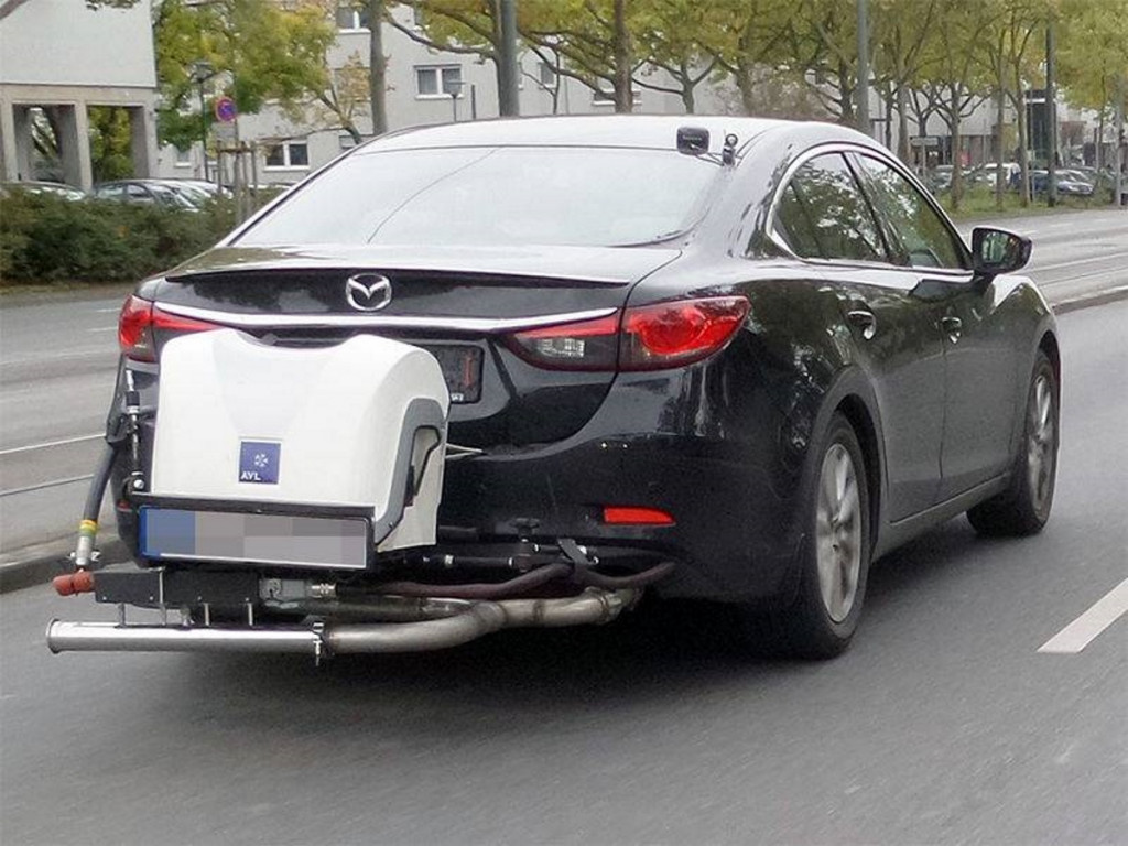 Mazda6 undergoing real-world emissions testing in Europe [Credit: LSDSL - Wikipedia]
