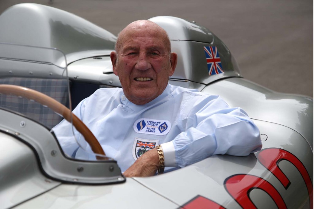 Sir Stirling Moss at the wheel of the 300 SLR Sir Stirling Moss at the wheel of the 300 SLR