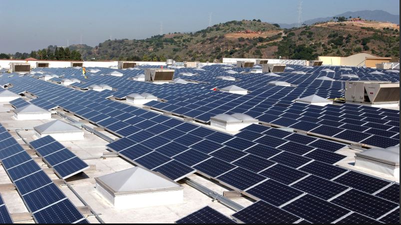 Solar panels on a Walmart store Solar panels on a Walmart store