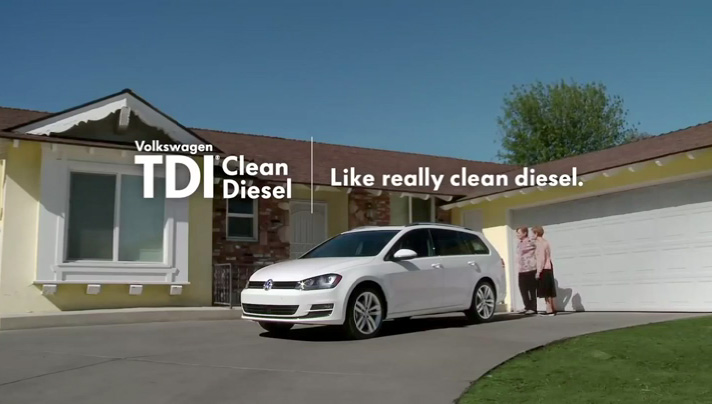 Volkswagen TDI 'clean diesel' television ad screencap Volkswagen TDI 'clean diesel' television ad screencap