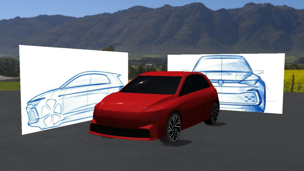 VW Golf 8 GTI initial 3D representation