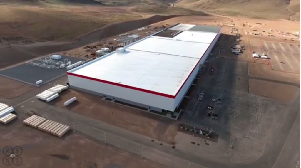 Tesla gigafactory, March 2016, shown in drone footage posted to YouTube by Above Reno