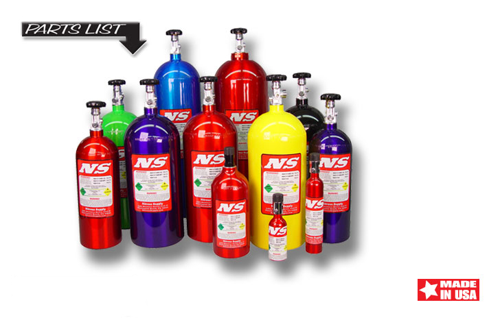 Nitrous bottles come in many shapes and sizes for many different applications