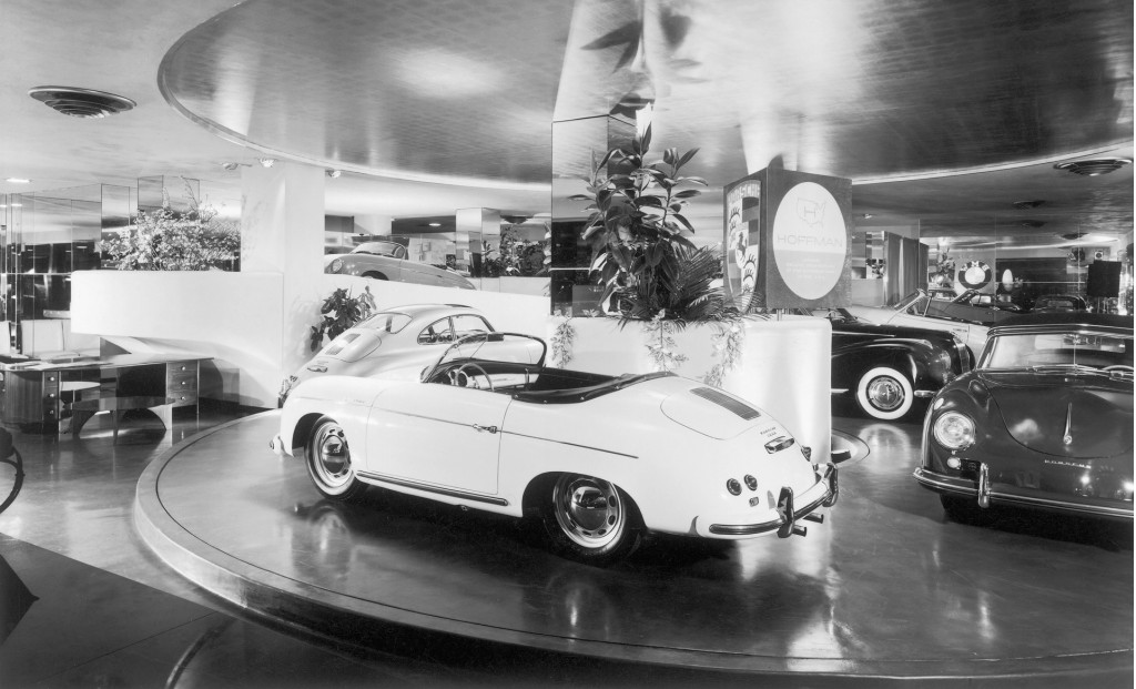 Porsches for sale at Hoffman Motor Car Company in New York City - circa 1954/1955