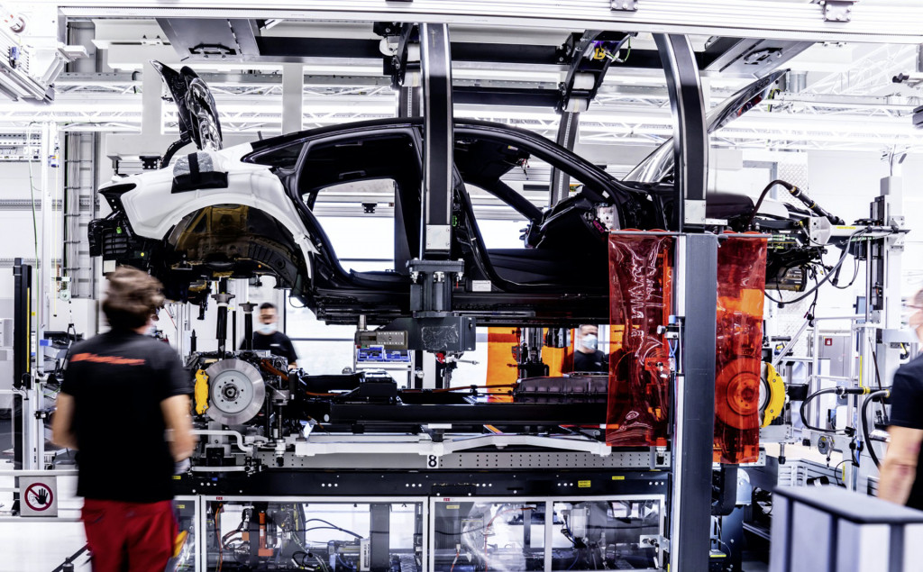Audi E-Tron GT pre-production at Böllinger Höfe plant in Neckarsulm, Germany