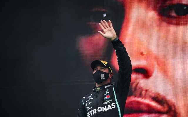 Mercedes-AMG's Lewis Hamilton at the 2020 Formula One Portuguese Grand Prix
