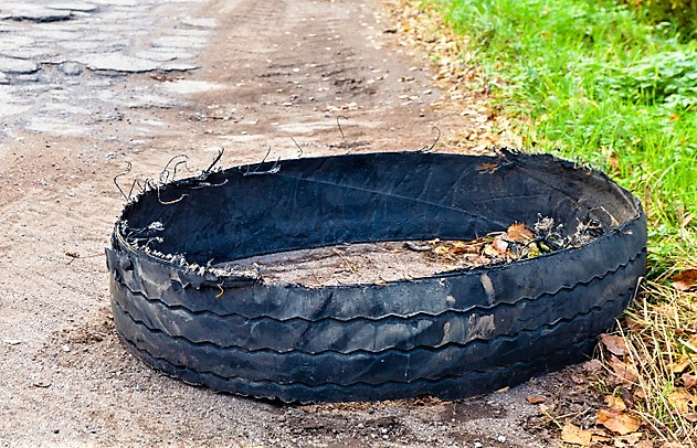 The entire tread of a tire can strip off at once
