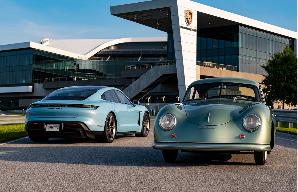 1950 Porsche 356 and 2020 Porsche Taycan Turbo S