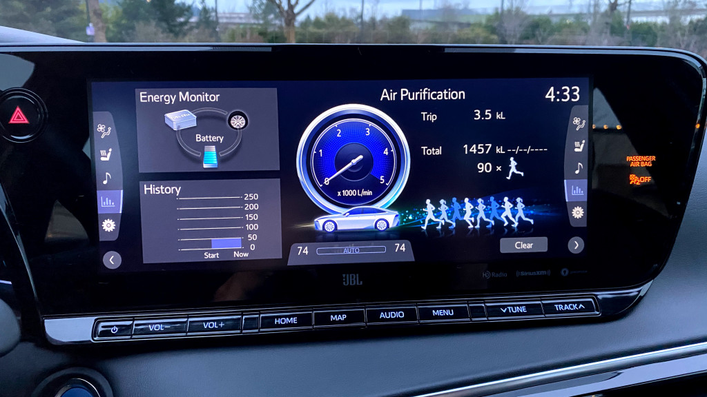 Air purification displays - 2021 Toyota Mirai