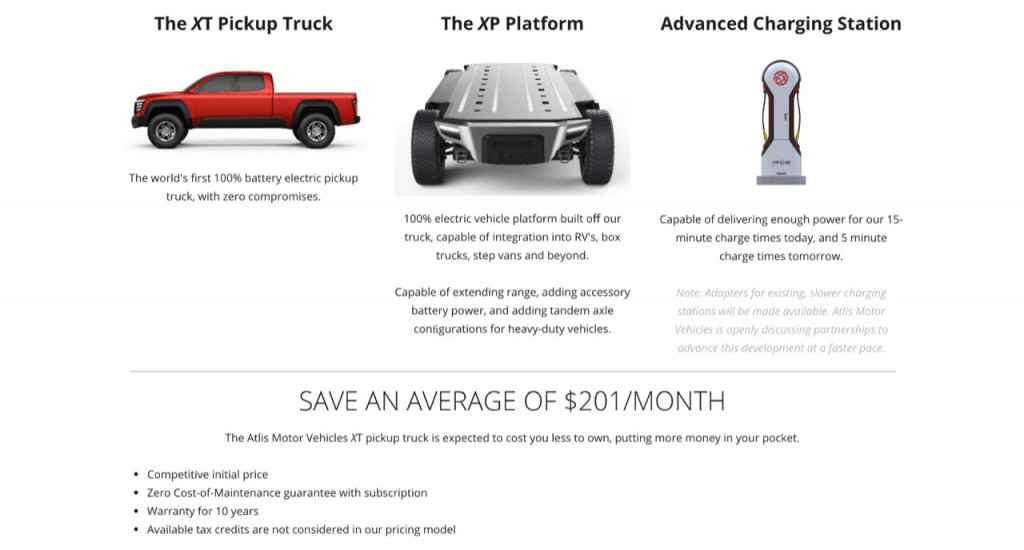 Atlis plan: electric truck, platform, charging