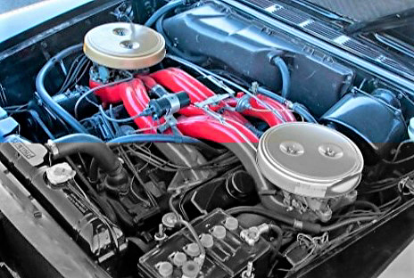 1960 Chrysler 300F wedge-head 413cid V8 with cross-flow intake