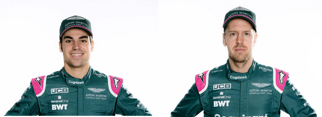 Lance Stroll (left) and Sebastian Vettel