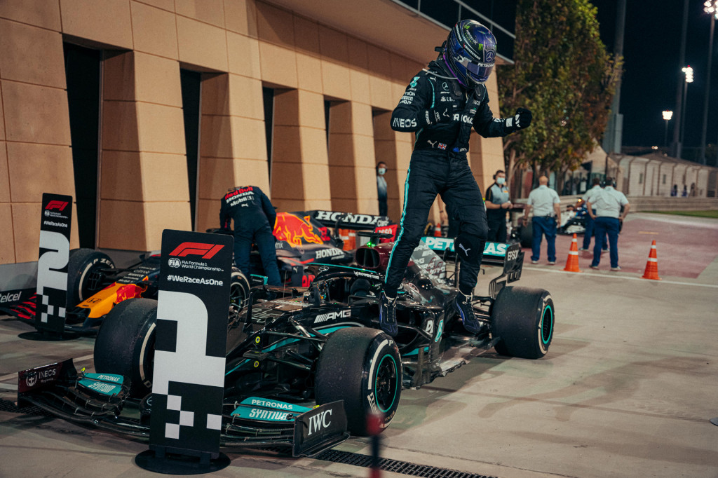 Mercedes-Benz AMG's Lewis Hamilton at the 2021 Formula One Bahrain Grand Prix