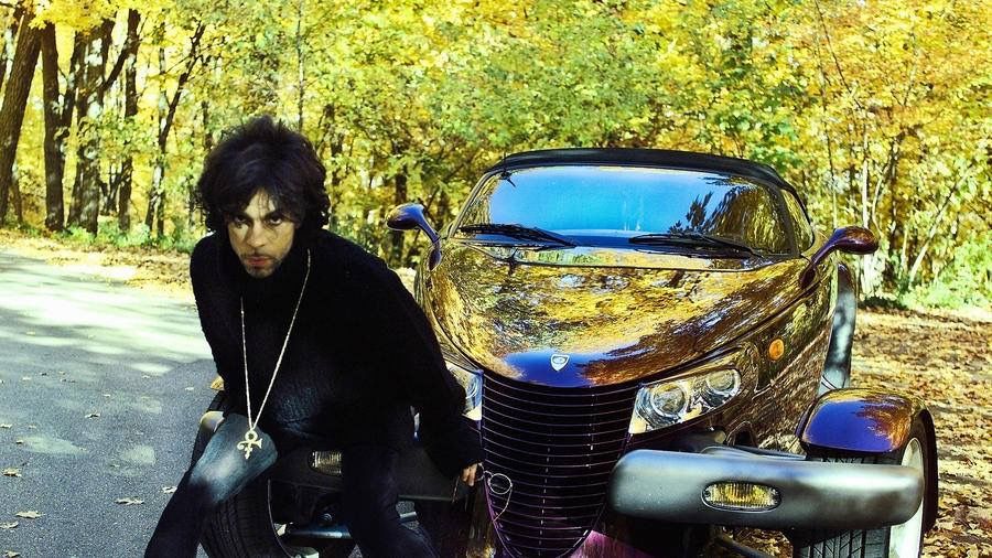 Prince with his purple Prowler