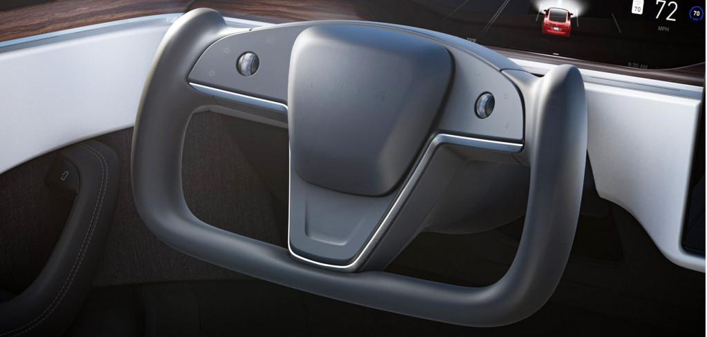 Stalkless steering wheel in 2021 Tesla Model S Stalkless steering wheel in 2021 Tesla Model S