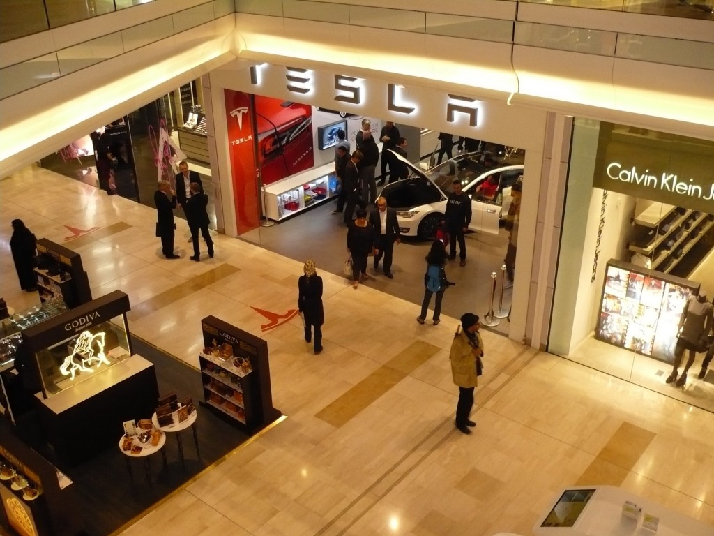 Tesla Store opening in Westfield Mall, London, Oct 2013